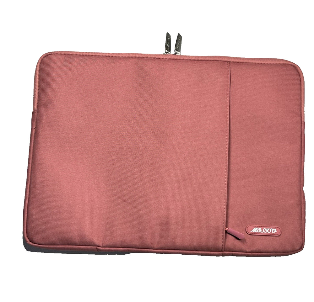 Blush Pink Soft Case Laptop Computer Device Sleeve Full Zip Cushioned Zip Pocket